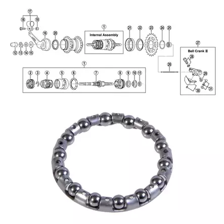 SHIMANO 3-v (SG-3C40/41) kuulakehä L - Polkupyörän varaosat - 64330 - 1