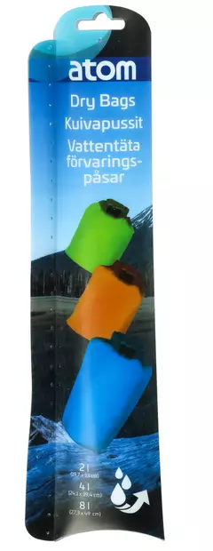 Atom Retkeilijän kuivapussit 3kpl - Reput ja rinkat - 12960 - 2
