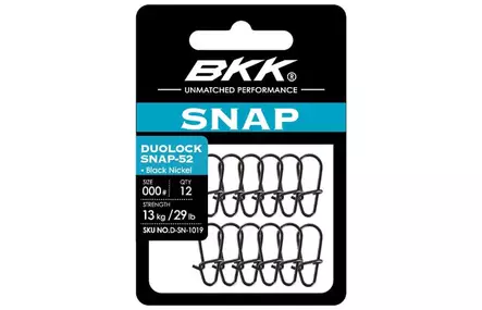 BKK Duolock Snap-52 Musta Viehelukko 12kpl - Viehelukot, Leikarit ja Pientarvikkeet - D-SN-1020 - 2