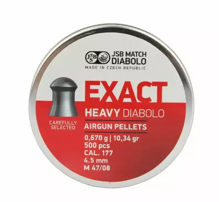 JSB Exact Heavy Ilmakiväärin luoti 4,52mm | 500kpl | 0,67g - Ilma-aseiden luodit 4,5mm - 164150 - 1