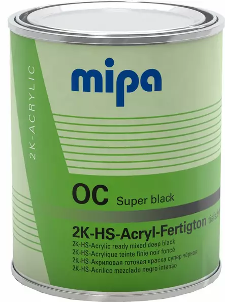 MIPA OC 2K-HS Valmissävy Supermusta 1L - Pintamaalit ja lakat - 831210 - 1