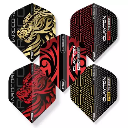 Red Dragon Jonny Clayton Hardcore Flight Collection Darts Sulat - Dartstikan irtosulat - X0800 - 2