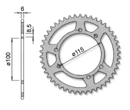 Forte takaratas 46T 420 – Gilera - Mopon ja Moottoripyörän varaosat - 73800 - 1