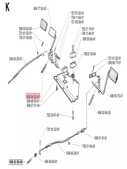 Husqvarna Palautusjousi Kytkinvipu - Husqvarna pienkoneiden varaosat - 5065425-01 - 2
