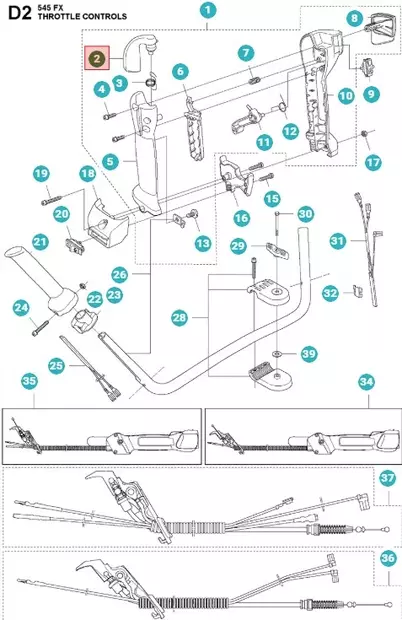 Husqvarna raivausahan kaasuvipu - Husqvarna pienkoneiden varaosat - 5372634-01 - 2
