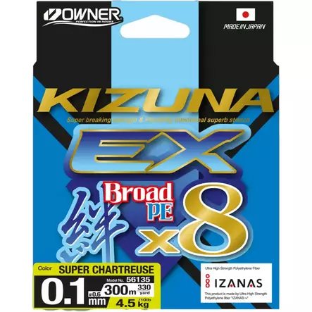 Owner SuperKizuna EX Kuitusiima 150m Chartreuse - Kuitusiimat - 4953873497131 - 2