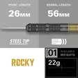Target Josh Rock Brass Set 22g Steel Tip Darts - Target Darts Tikat - 170031 - 4