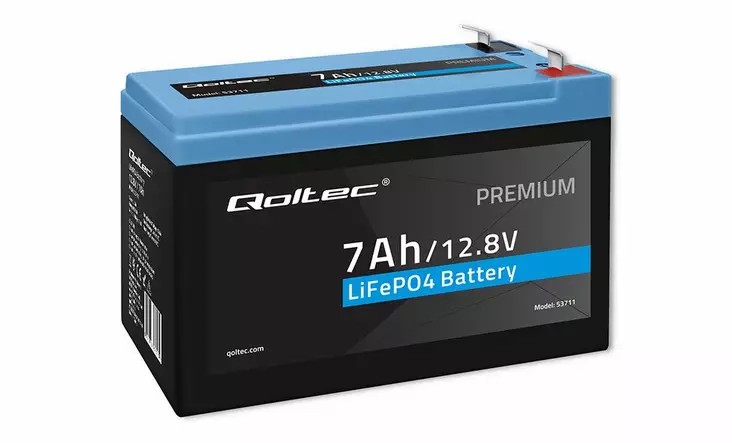 QOLTEC Li-FePO4 | 12,8V | 7Ah | 150x65x100mm - Litium akut - 53711 - 1