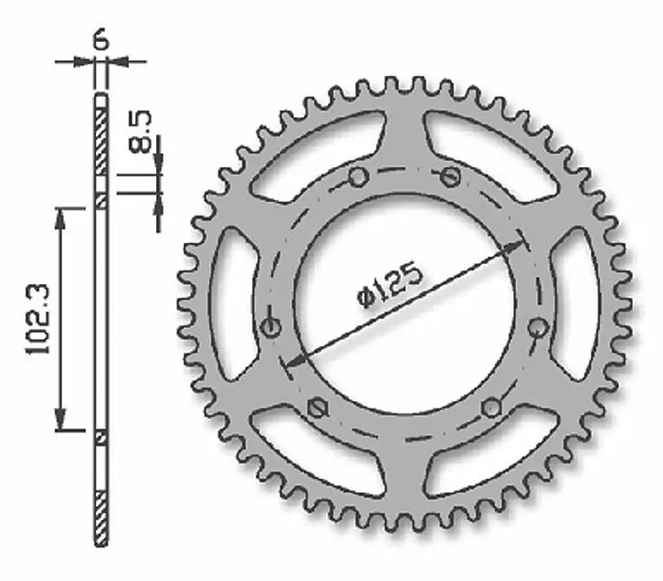 Derbi Senda 53Z Takaratas 03-> - Mopon ja Moottoripyörän varaosat - 70481 - 1