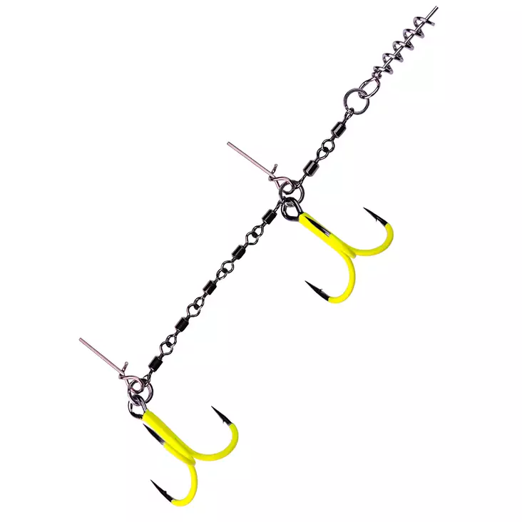 K.P Heavy Stinger rig UV Yellow Koukku Rigi - Stingerit, ruuvit ja rigit - 1-KPHVSR-UVY-1 - 1
