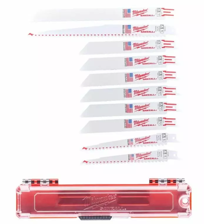 Milwaukee Sawzall Puukkosahan teräsarja | 10 osaa + kotelo - Milwaukee puukkosahanterät - 49222211 - 1