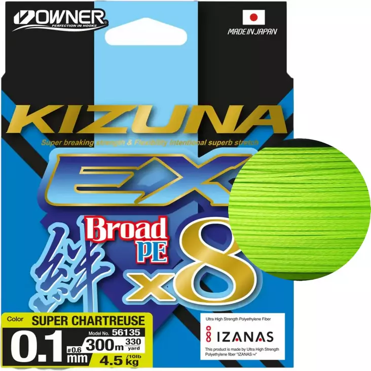Owner SuperKizuna EX Kuitusiima 150m Chartreuse - Kuitusiimat - 4953873497131 - 1