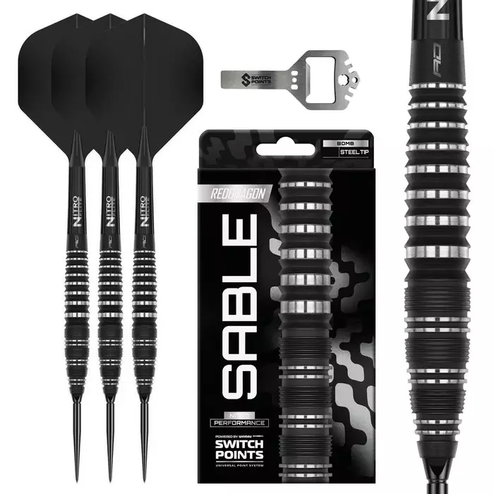Red Dragon Sable Black Bomb Switch Point 90% Dartstikat - Red Dragon Darts Tikat - RDD3031 - 1