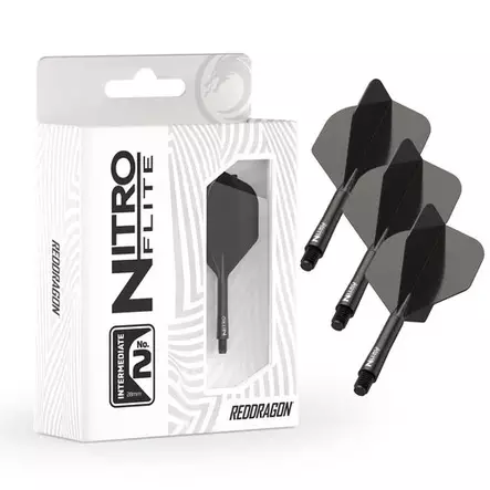 Red Dragon Nitro Flite Black Shaft and Black Flight - Kiinteäsulkaiset varret - X1002 - 2