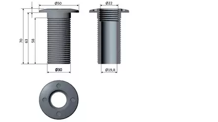 Terhi Läpivienti 65mm - Veneiden pohjatulpat - 700342 - 2