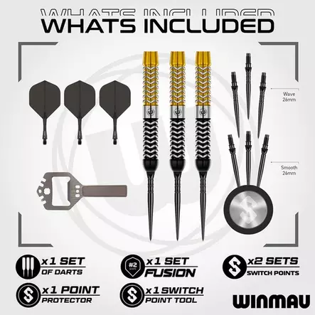 Winmau Exion Parallel Switch Point 90% Dartstikat - Winmau Darts Tikat - 1557-22 - 2