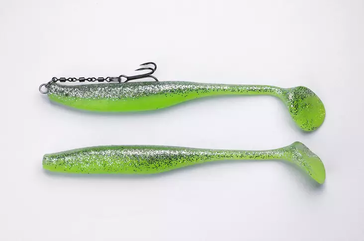 K.P Lazy Shad 5" 2Kpl - 1Kpl Rigattu - Valmiiksi koukutetut jigit - 85852 - 1