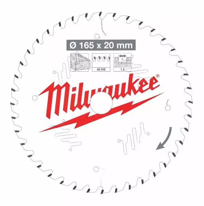 Milwaukee Pyörösahanterä W165X20X1.6X40 - Pyörösahan terät - 4932471932 - 1