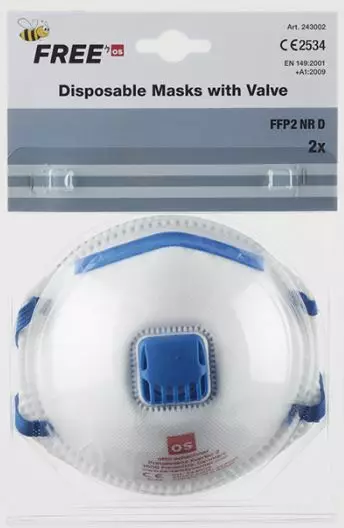 Suojain venttiilillä FFP2, 2kpl - Maskit ja hengityssuojaimet - 243002 - 1