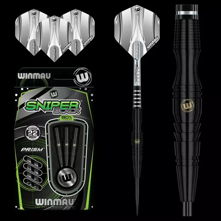Winmau Sniper Black 90% Tungsten Dartstikat - Winmau Darts Tikat - 1505-22 - 1