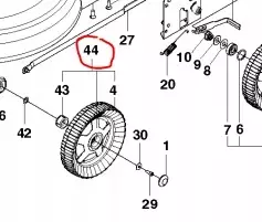 Klippo vetävä etupyörä vanteineen PUNAINEN - Husqvarna pienkoneiden varaosat - 5032755-03 - 2