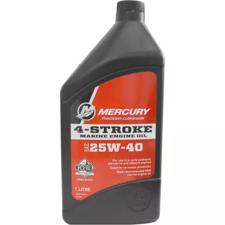Mercury 25W-40 nelitahtimoottoriöljy 1 L - Mercury OEM Öljyt ja Kemikaalit - 8M0206953 - 1