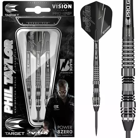 Target Phil Taylor Power 8ZERO 4 Black Titanium 80% Dartstikat - Target Darts Tikat - 190003 - 1