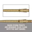 Target Swiss Points Storm Chrono Gold vaihtokärjet - Darts Kärjet - 340423 - 3