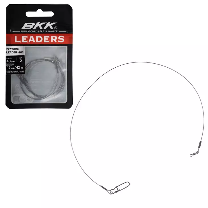BKK 7x7 Wire Leader HD peruke Pike Snap lukolla 40cm 2kpl - Valmiit puruperukkeet - D-BC-0233 - 1
