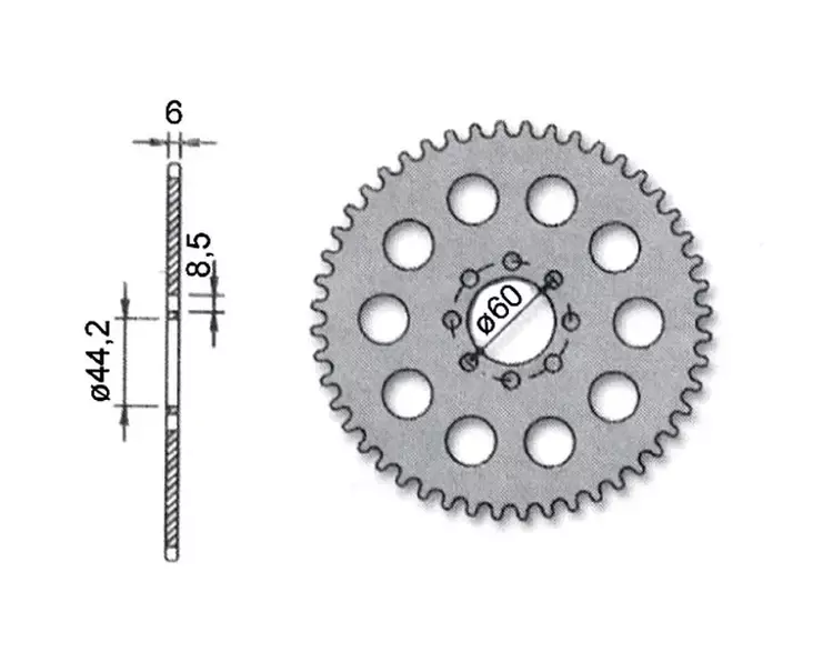 Takaratas 52T 420 – MBK X-Limit / Yamaha DT50 - Mopon ja Moottoripyörän varaosat - 73823 - 1