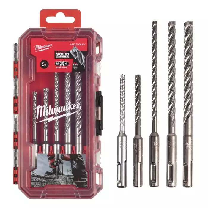 Milwaukee SDS-Plus MX4 poranteräsarja 5-os. - Milwaukee vasaraporan terät - 4932500063 - 1
