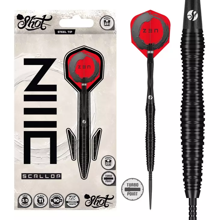 Shot Zen Scallop Turbo Point 90% Dartstikat - Shot Darts Tikat - SH-ZSCTP-23 - 1