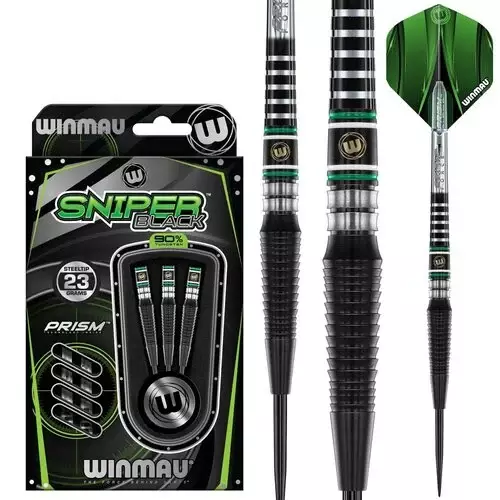 Winmau Sniper Black V2 90% Steel Tip Dartstikat - Winmau Darts Tikat - 1529-23 - 1