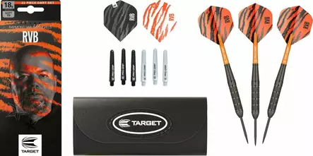 Target Raymond van Barneveld RVB 22g Brass Dartstikka Setti - Target Darts Tikat - 170014 - 1