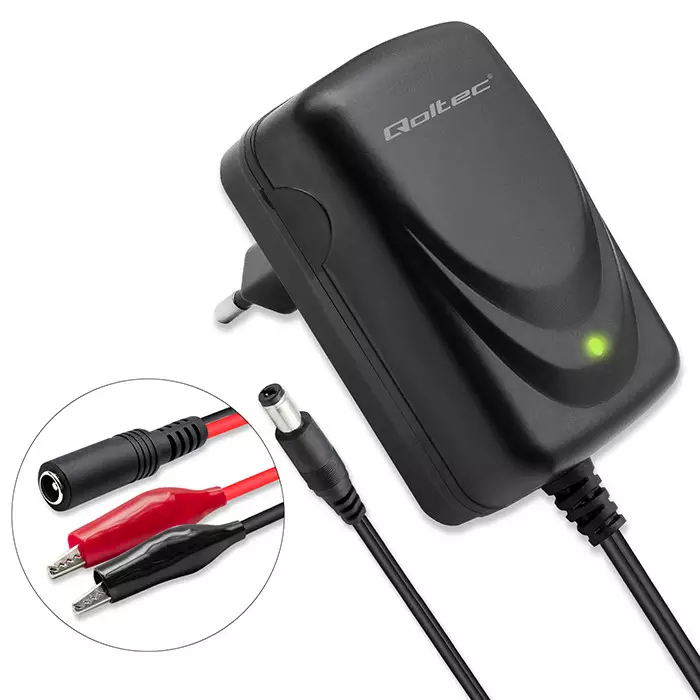 QOLTEC Laturi AGM GEL lyijyhappo 1A 12V DC - Akkulaturit - QOLTEC-52424 - 1