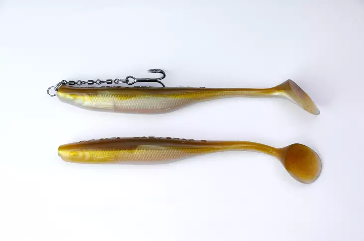 K.P Lazy Shad 5" 2Kpl - 1Kpl Rigattu - Valmiiksi koukutetut jigit - 85854 - 1