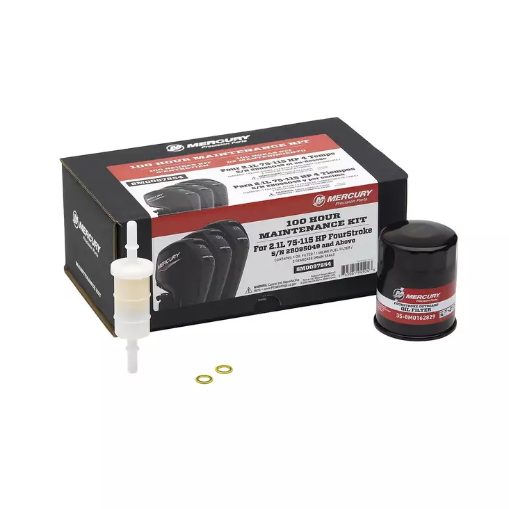 Mercury 100 h huoltosarja 75–115 hv FourStroke 2,1 l - Mercury OEM Huoltosarjat - 8M0097854 - 1