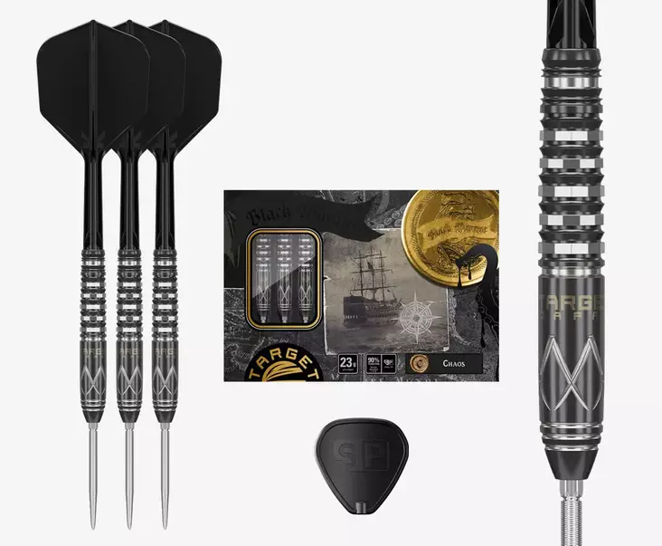 Target Japan Black Marque Chaos Swiss Point 90% Steel Tip Dartstikat - Target Darts Tikat - 190524 - 1