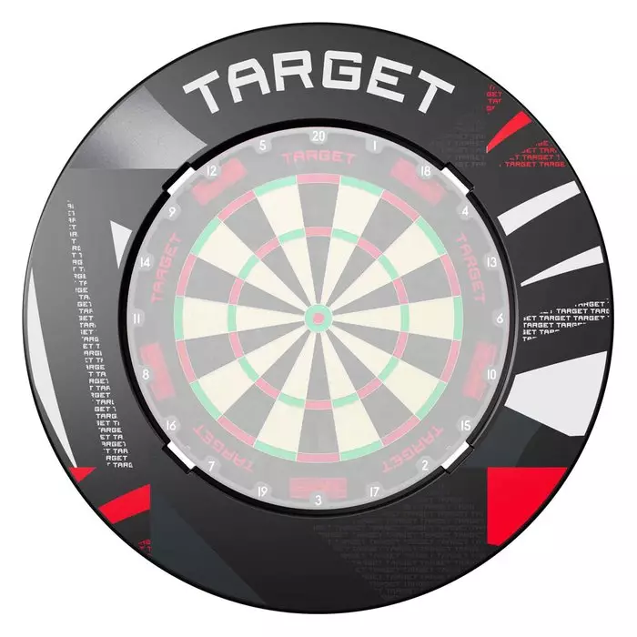 Target Patterned Notched Black darts-taulun suojarengas - Dartstaulun seinäsuojat  - 440264 - 1