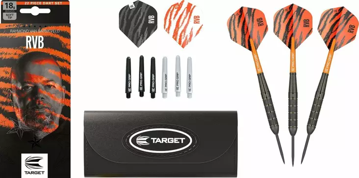 Target Raymond van Barneveld RVB 22g Brass Dartstikka Setti - Target Darts Tikat - 170014 - 1