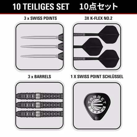 Target Japan Black Marque Eclipse Swiss Point 90% Dartstikat - Target Darts Tikat - 191025 - 2
