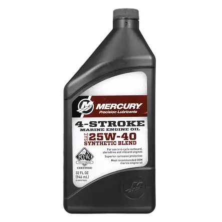 Mercury 25W-40 osasynteettinen nelitahtimoottoriöljy 1 L - Mercury OEM Öljyt ja Kemikaalit - 8M0206955 - 1