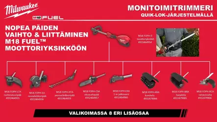 Milwaukee M18 FOPH-LTA QUIK-LOK trimmeri - Milwaukee Piha- ja Puutarhatyökalut - 4932464955 - 2