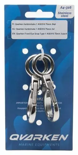 Qvarken Jousihaka AISI 316 Haponkestävä teräs | 2kpl - Venekiinnikkeet ja pientarvikkeet - 103-08-0055 - 2