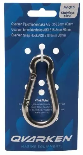 Qvarken karabiinihaka | AISI 316 Haponkestävä - Venekiinnikkeet ja pientarvikkeet - 103-09-0005 - 2