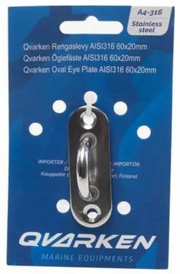 Qvarken Lenkkilaatta, Ovaali | AISI 316 Haponkestävä teräs - Venekiinnikkeet ja pientarvikkeet - 103-10-4515 - 2