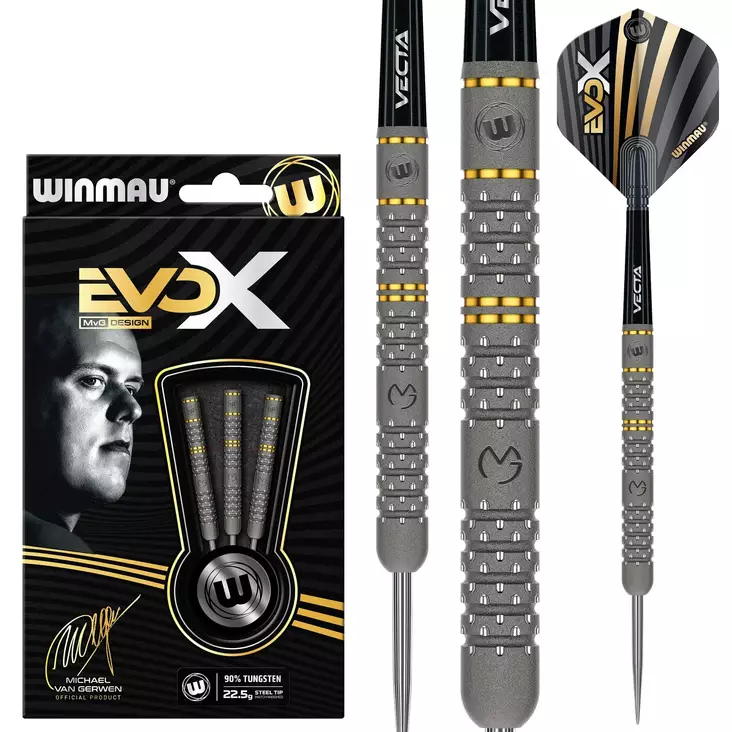 Winmau Michael van Gerwen EVO-X 22.5g 90% Steel Tip Dartstikat - Winmau Darts Tikat - 1534-225 - 1