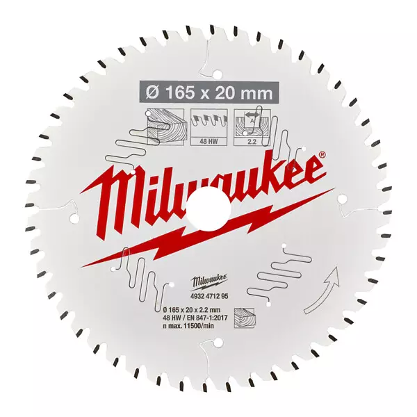 Milwaukee Pyörösahanterä W165 x 20 x 2,2 x 48 - Pyörösahan terät - 4932471295 - 1