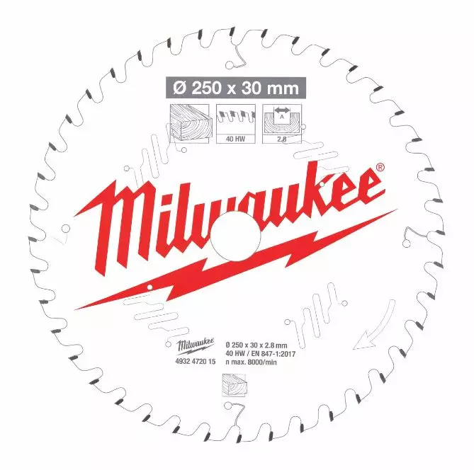 Milwaukee Pyörösahant. W250X30X2,8X40 - Pyörösahan terät - 4932472015 - 1