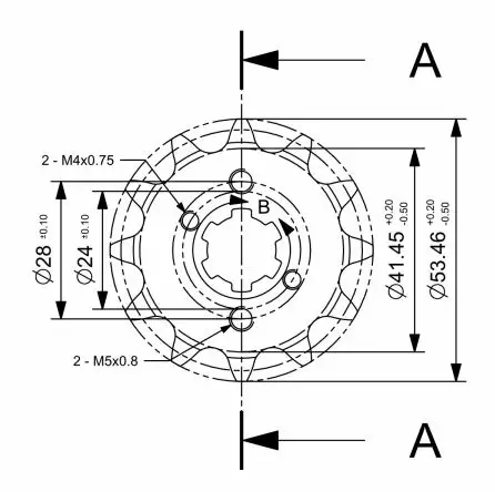 Derbi Senda 13Z Eturatas 00-> 4 reikää - Mopon ja Moottoripyörän varaosat - 70376 - 1